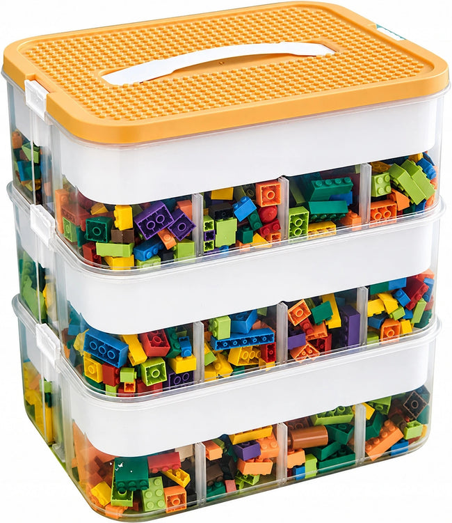 Organizer na Klocki LEGO 3 Poziomy 18L z Pokrywką do Budowania