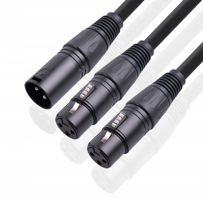 Splitter mikrofonowy Betune® XLR Y - 1×XLR męski → 2×XLR żeńskie, 50 cm