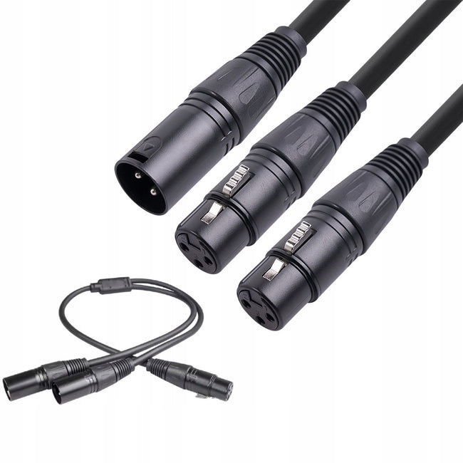 Splitter mikrofonowy Betune® XLR Y - 1×XLR męski → 2×XLR żeńskie, 50 cm