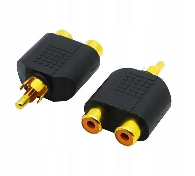 Przejściówka / Adapter Betune® 2x Cinch RCA żeński do Cinch RCA męskiego