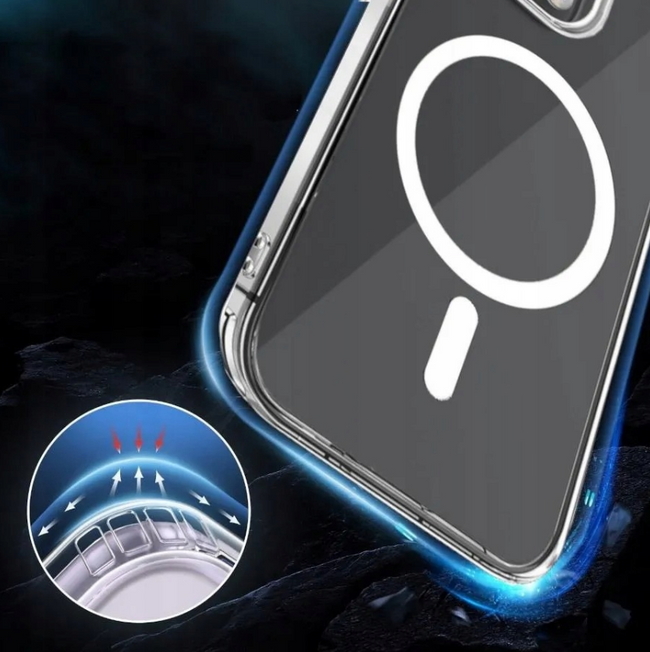 Etui Phoneo® Crystal Mag Case - Samsung Galaxy S26 - MagSafe, transparentne plecki