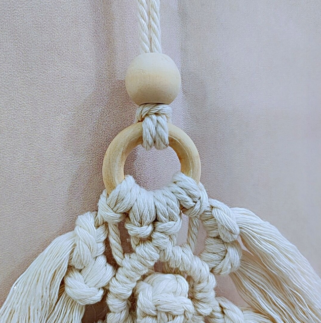 Makrama Łapacz Snów Pióra - bawełna, 26 × 30 cm