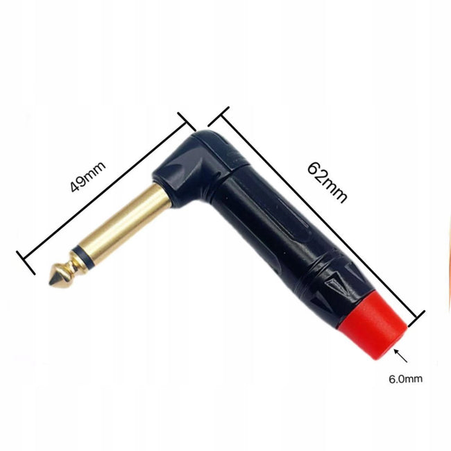 Betune® Wtyk kątowy Jack 6.3 mm - HQ Mono, pozłacany