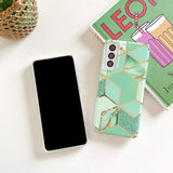 Etui Marble Gold Case - Samsung Galaxy S21  - Zielony
