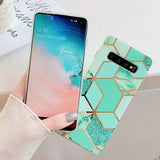 Etui Marble Gold Case - Samsung Galaxy S10e - Zielony