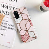 Etui Marble Gold Case - Samsung Galaxy S20 FE - Różowy