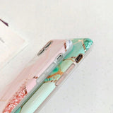 Etui Marble Gold Case - iPhone 12 - Fioletowy