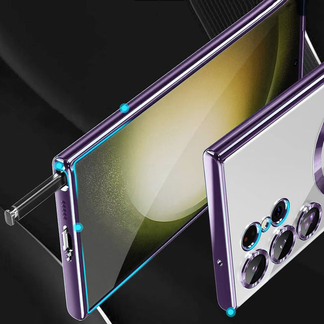 Etui Silikonowe Magsafe Camera Protect do Samsung Galaxy S23 Ultra  - Fioletowe