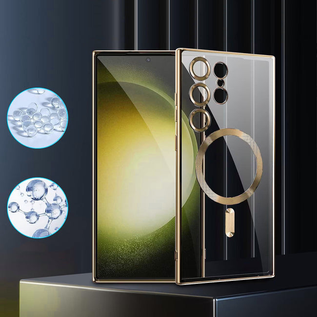Etui Silikonowe Magsafe Camera Protect do Samsung Galaxy S23 Ultra  - Złoty