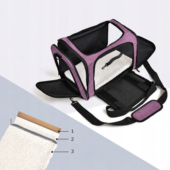 Transporter / Torba dla Psa / Kota do 9kg - Składany, Wentylowany - Różowy