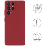 Etui Silikonowe - Liquid Silicone - Samsung Galaxy S21 Ultra - Czerwony