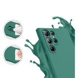 Etui Silikonowe - Liquid Silicone - Samsung Galaxy S22 Ultra - Ciemny Zielony