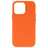 Etui Skórzane do MagSafe - iPhone 13 Pro - Pomarańczowy