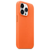 Etui Skórzane do MagSafe - iPhone 13 Pro Max - Pomarańczowy