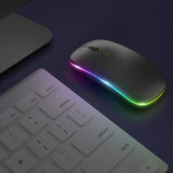 Myszka Bezprzewodowa LED do Laptopa Bluetooth / USB - Czarna