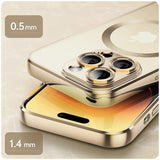 Etui Silikonowe Camera Protect do Magsafe - iPhone 14 Plus - Złoty