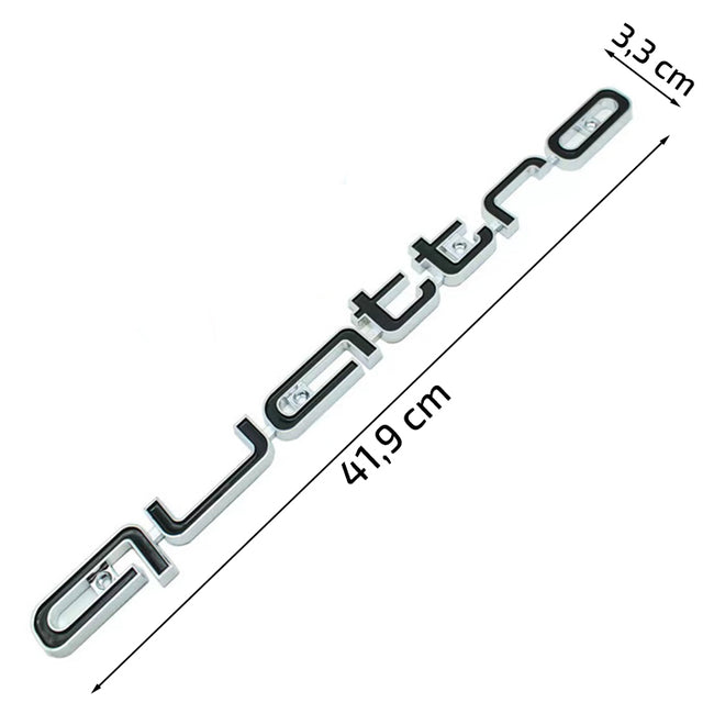 Emblemat QUATTRO Audi na Grill - Kolor Czarno-Srebrny