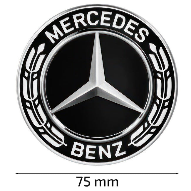 Dekielki Zaślepki Kapsle Znaczki do felg Mercedes Benz - 75 mm - Czarny - 4 szt