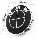 Dekielki BMW do Felg - 68 mm - Czarne - 4szt.