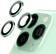 Ring ze Szkłem na Obiektyw - Komplet 3 Sztuk - Kolor Jasnozielony iPhone 12 Pro Max