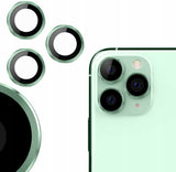 Ring ze Szkłem na Obiektyw - Komplet 3 Sztuk - Kolor Jasnozielony iPhone 12 Pro