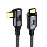 Kabel USB-C do USB-C, Kątowy - 90°, 40Gbps, Pleciony - 1 Metr