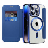 Etui Flip Wallet Magsafe iPhone 14 Pro Max - Niebieski