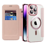 Etui Flip Wallet Magsafe iPhone 15 Plus - Różowy