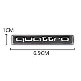 Emblemat Quattro Audi na Tył - Czarno-Srebrny 6.5 cm