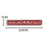 Emblemat Quattro Audi na Tył - Czerwono-Srebrny 6.5 cm