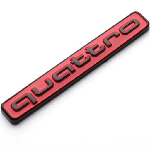 Emblemat Quattro Audi na Tył - Czerwono-Czarny 9.3 cm