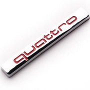 Emblemat Quattro Audi na Tył - Srebrno-Czerwony 10 cm