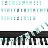 Fluorescencyjne nakładki z nutami na pianino i keyboard, 88 klawiszy