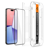 Szkło Hartowane Spigen Glass tR - iPhone 15 Pro Czarne - 2 Sztuki