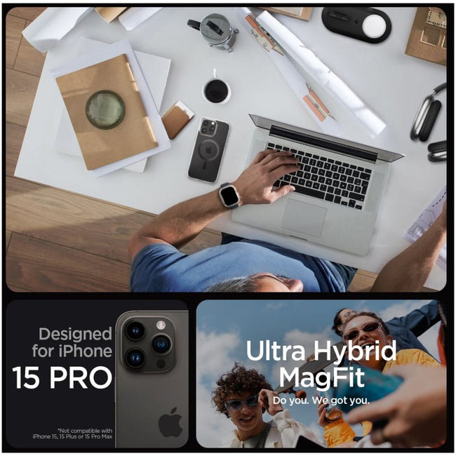 Etui Spigen Ultra Hybrid MagSafe Carbon Fiber - iPhone 15 Pro