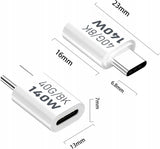 Adapter Prosty - Żeńskie USB-C do Męskie USB-C - 40GBPS/8K 140W - Biały W4