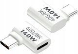 Adapter Kątowy - Żeńskie USB-C do Męskie USB-C - 40GBPS/8K 140W - Biały W1