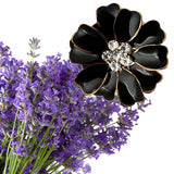 Kwiatek Dyfuzor Zapachu na Kratkę Nawiewu do Auta - Czarny - Lawenda