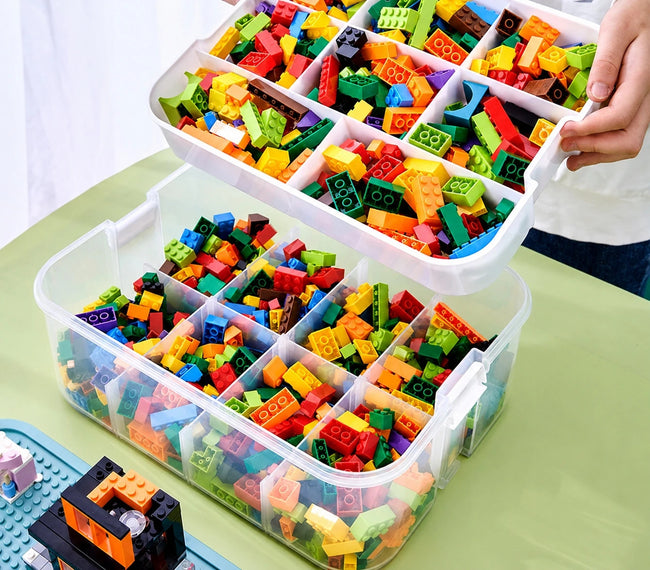 Organizer na Klocki LEGO 3 Poziomy 18L z Pokrywką do Budowania