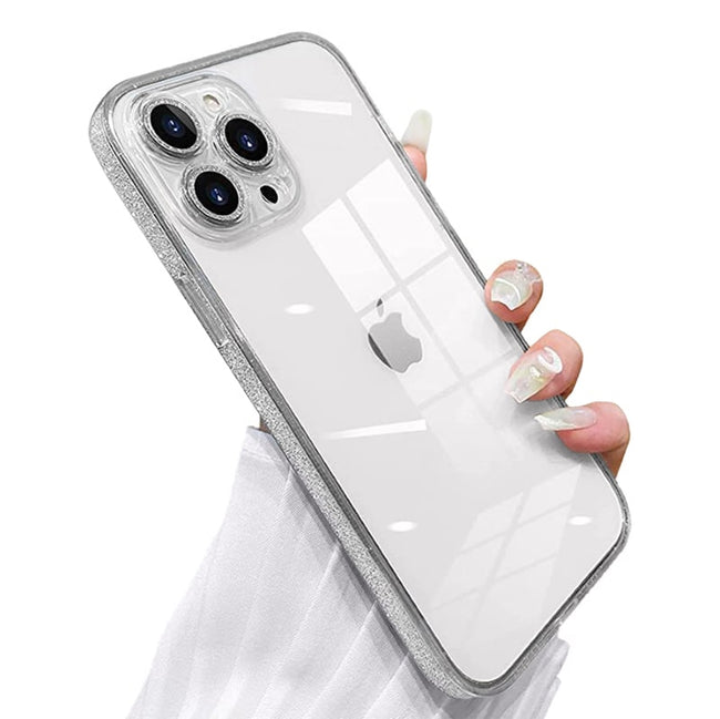Etui Brokatowe iPhone - Srebrny