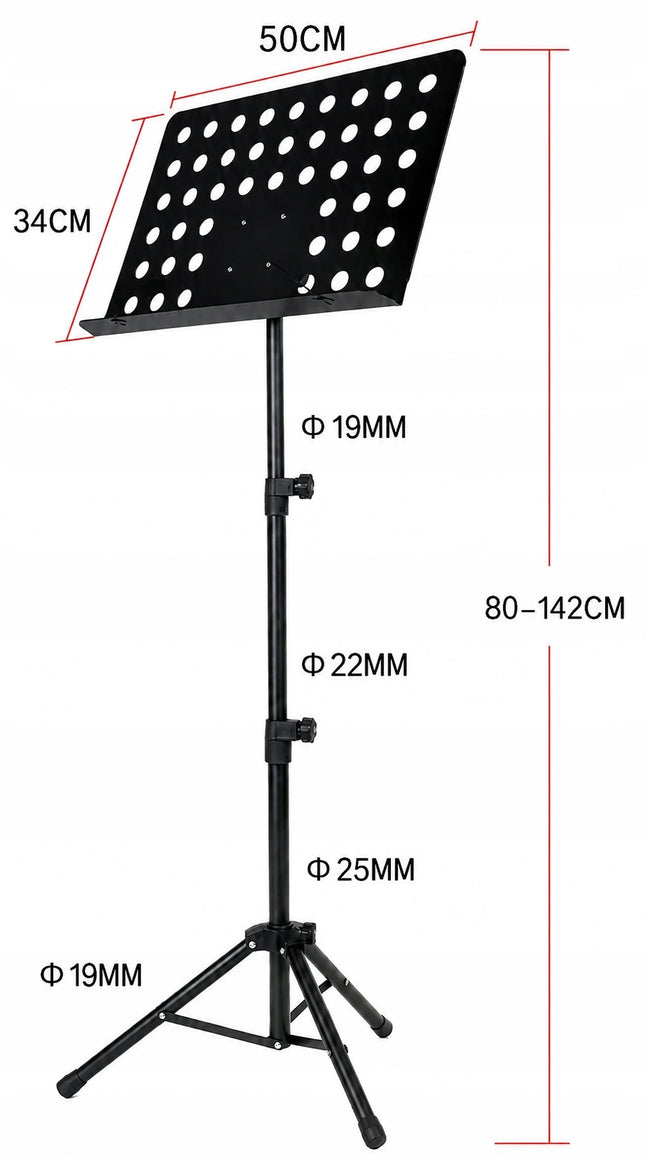 Składany Pulpit do Nut 80-142 cm z Regulacją i Dociskami