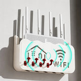 Półka na Router WiFi z Wieszakiem na Klucze Biała 2w1