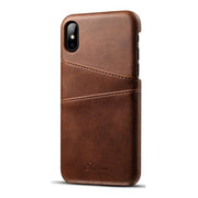 Skórzane Etui Juteni Leather Case -  iPhone X / XS - Ciemny Brąz