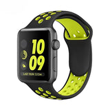 Pasek Sportowy, Opaska do Apple Watch - 42 / 44 / 45 / 49 mm - Czarno-Zielony