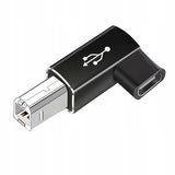 Adapter Kątowy do Drukarki, Faksu, Skanera - USB-C do USB-B - Czarny