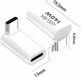 Adapter Kątowy - Żeńskie USB-C do Męskie USB-C - 40GBPS/8K 140W - Biały W2