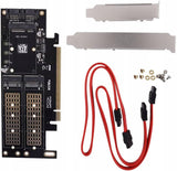 Adapter, Kontroler 3x Dysk M.2 SATA + NVME + MSATA PCI-E X16