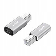 Adapter Prosty do Drukarki, Faksu, Skanera - USB-C do USB-B - Srebrny