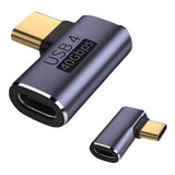 Adapter USB-C do USB-C Kątowy 90° - 40Gbps V2