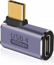 Adapter USB-C do USB-C Kątowy 90° - 40Gbps V2